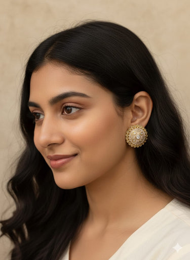 Pink Meenakari Stud Earrings